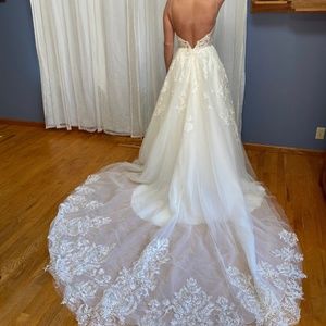 Martina Liana Wedding Dress + Cathedral Length Veil